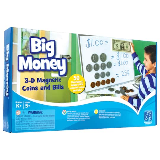 Big Money&#x2122; Magnetic Coins &#x26; Bills, 50 Pack
